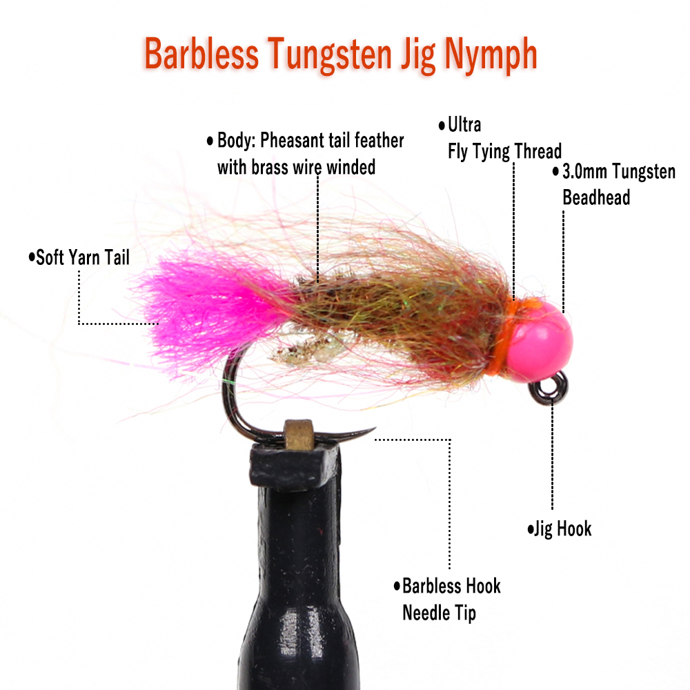Wifreo 12pcs Tungsten Beadhead – обзор и цена Fishing Hook Barbless