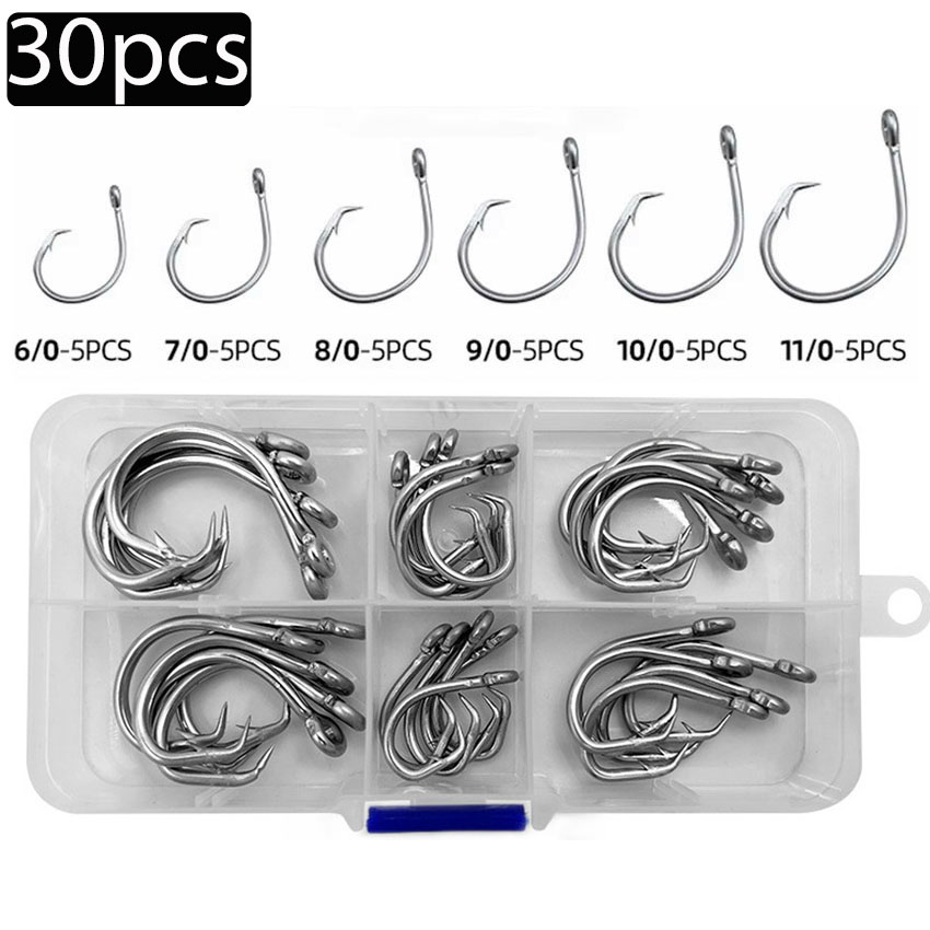 30pcs/box Fishing Hooks Stainl – обзор и цена Fishing Hook Circle