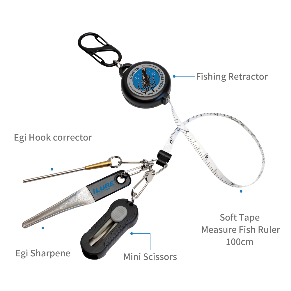 4in1 Eging Fishing Kit Retract – обзор и цена Fishing Hook Sharpener